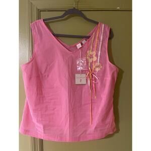 Lilly Wicket Embroidered Pink Blouse Sz 1X